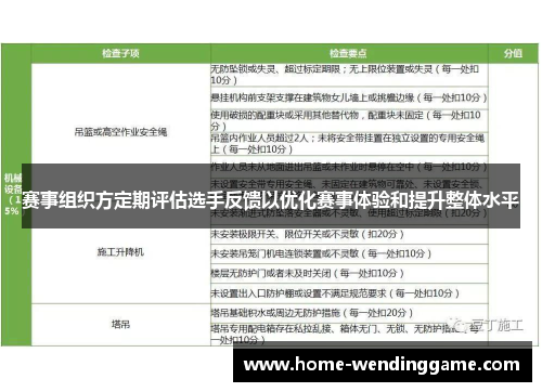 赛事组织方定期评估选手反馈以优化赛事体验和提升整体水平