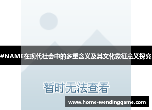 #NAME在现代社会中的多重含义及其文化象征意义探究