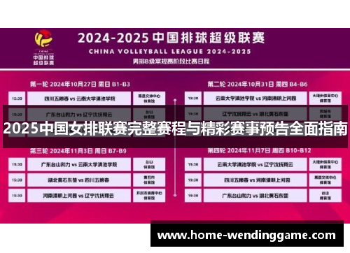 2025中国女排联赛完整赛程与精彩赛事预告全面指南